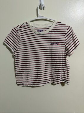 Hurley White & Red Striped Short-Sleeve Tee